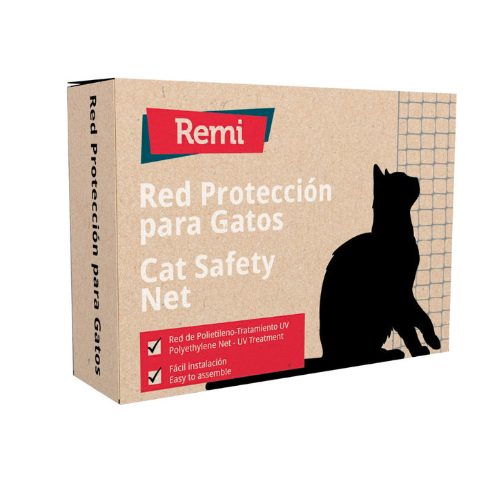 Remi - Rede de Proteção para Gatos Branca com Fixações e Silicone para Varandas