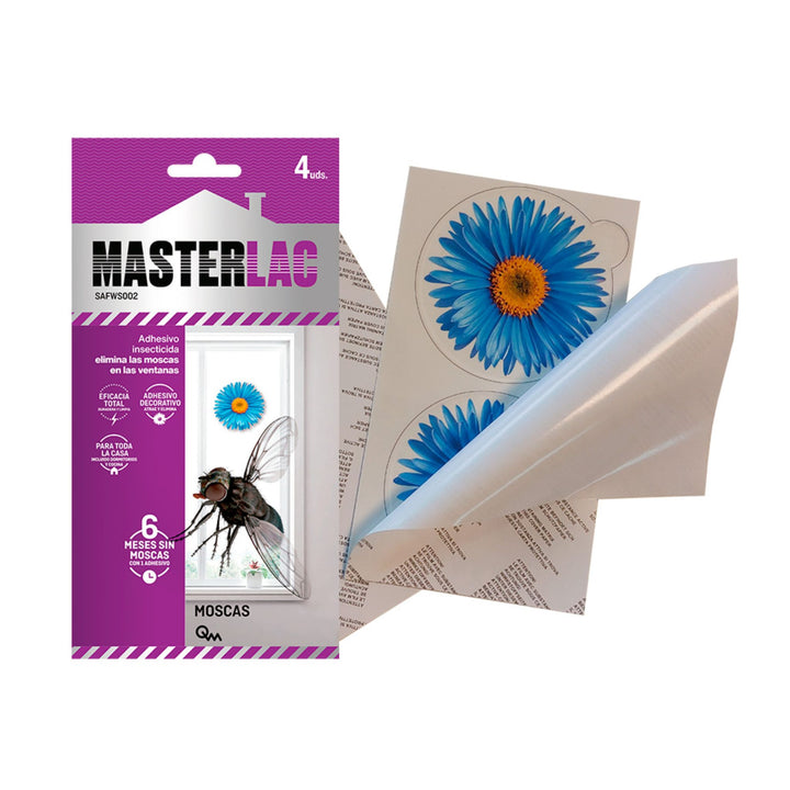 Quimunsa - Adesivo Inseticida Masterlac-Flor Decorativo para Janelas