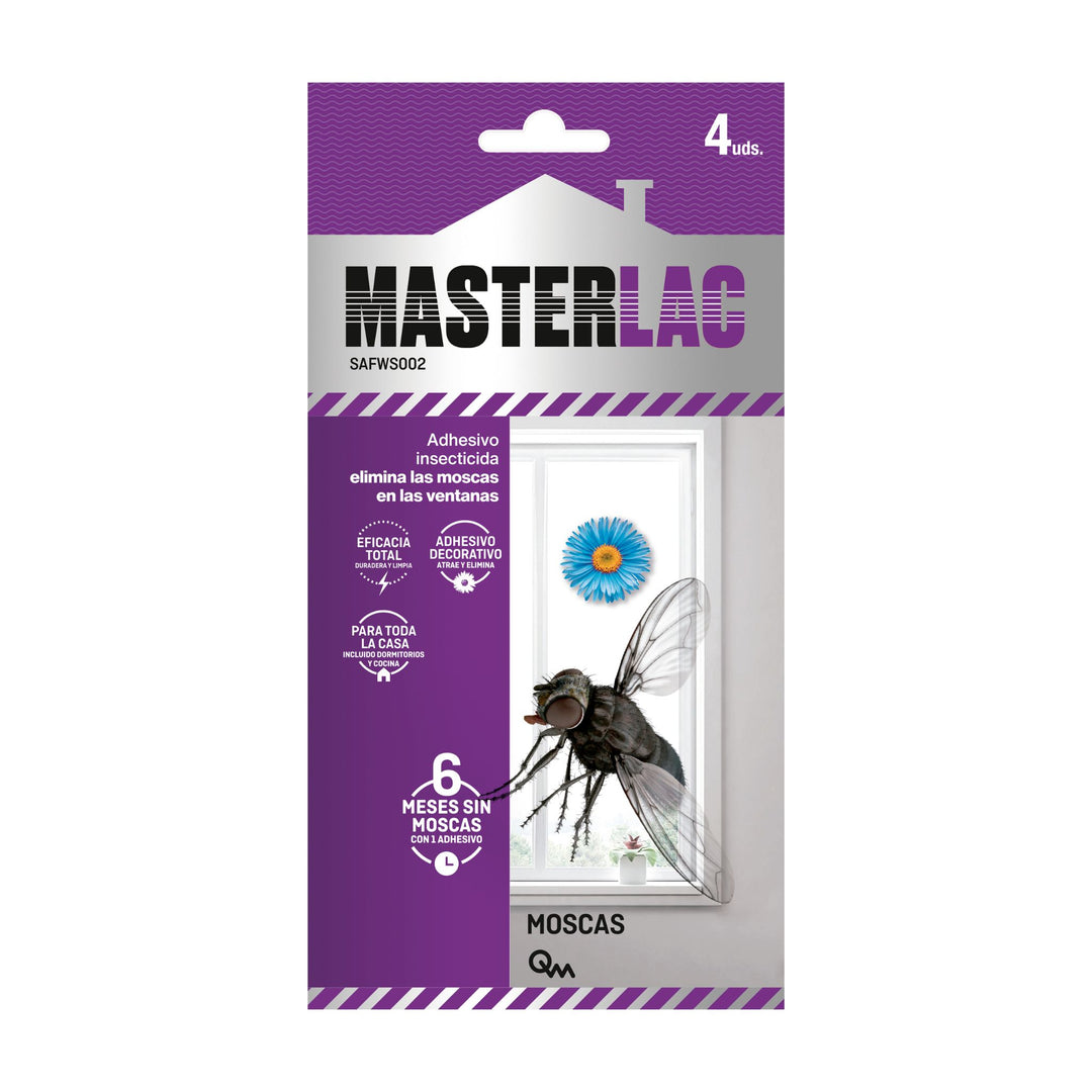 Quimunsa - Adesivo Inseticida Masterlac-Flor Decorativo para Janelas