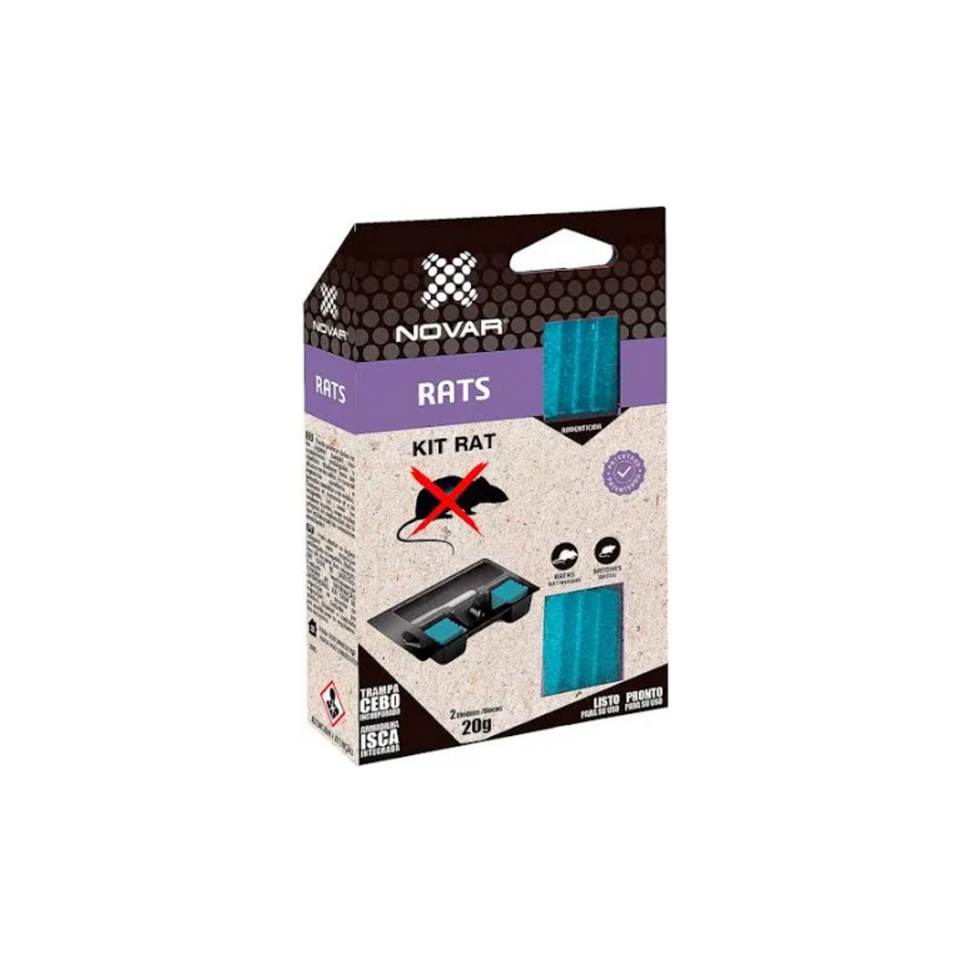Novar - Kit de Armadilha e Isca para Roedores