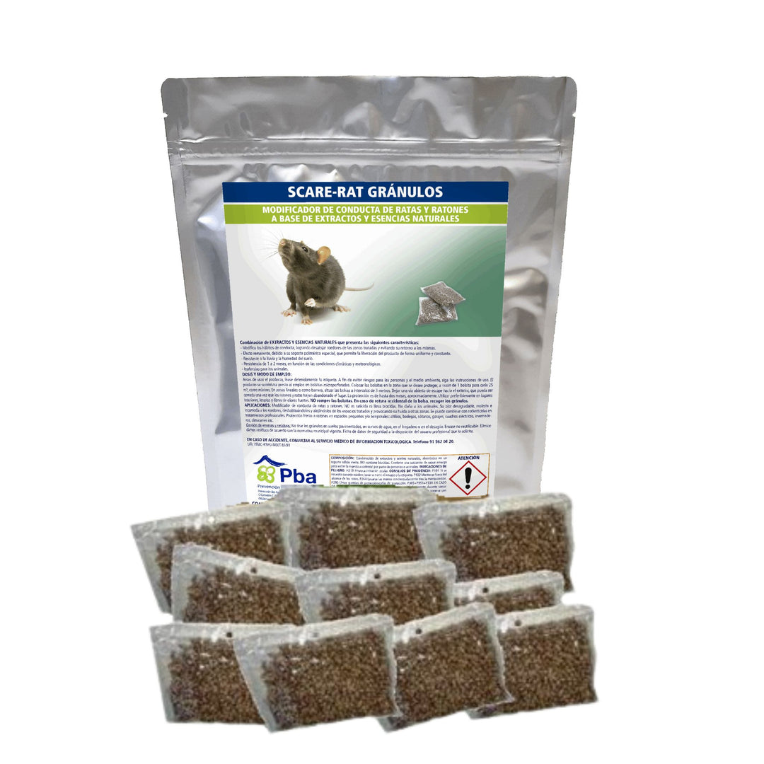 Grânulos Scare-Rat 10x20 g – Modificador natural do comportamento contra ratos e ratinhos