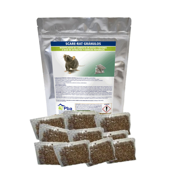 Grânulos Scare-Rat 10x20 g – Modificador natural do comportamento contra ratos e ratinhos