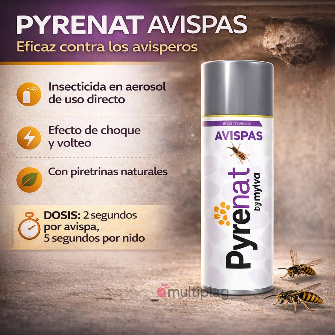 Pyrenat - Inseticida em aerossol para vespas, 600 ml, para eliminar ninhos de vespas.