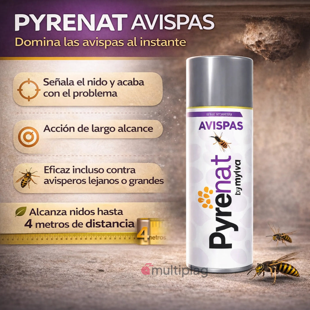 Pyrenat - Inseticida em aerossol para vespas, 600 ml, para eliminar ninhos de vespas.