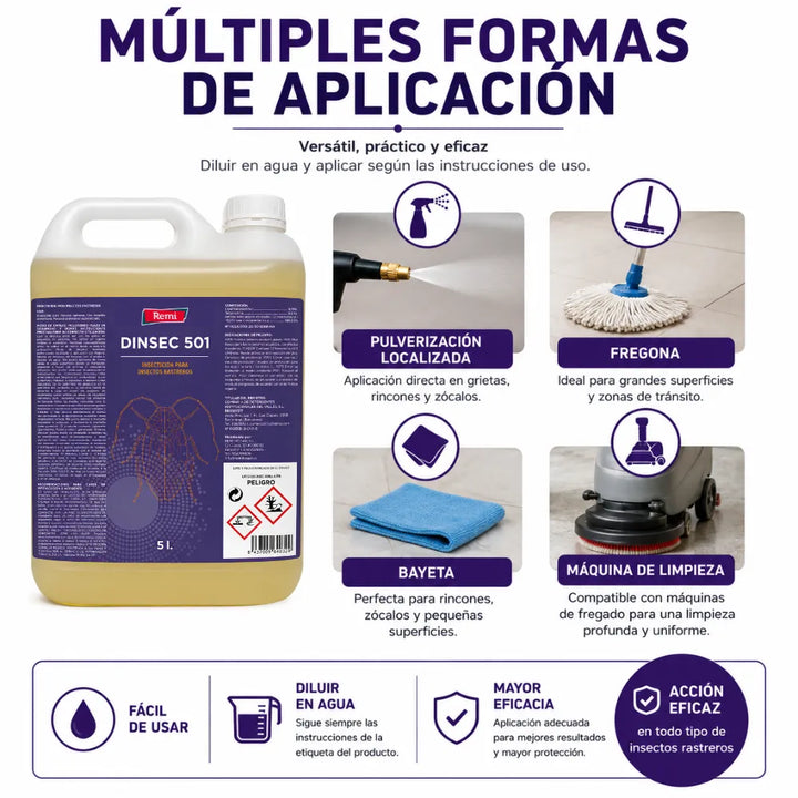 Dinsec 501 Insecticida Profesional para Cucarachas e Insectos Rastreros | Uso Ambiental e Industria Alimentaria