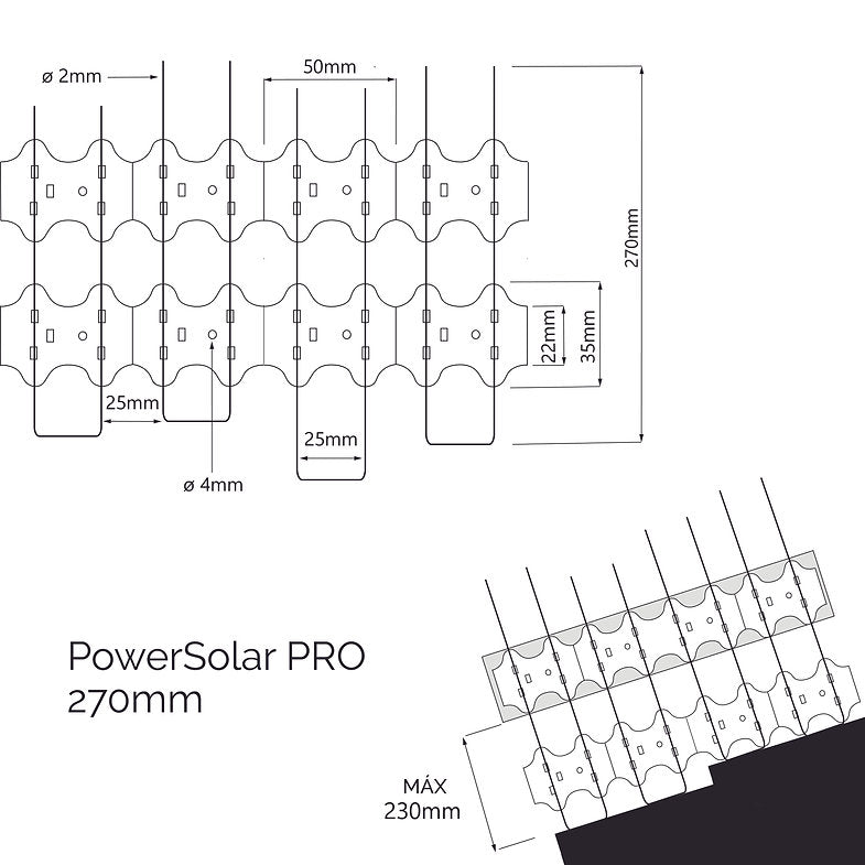 Espigas anti-pássaros para painéis solares (1 metro)