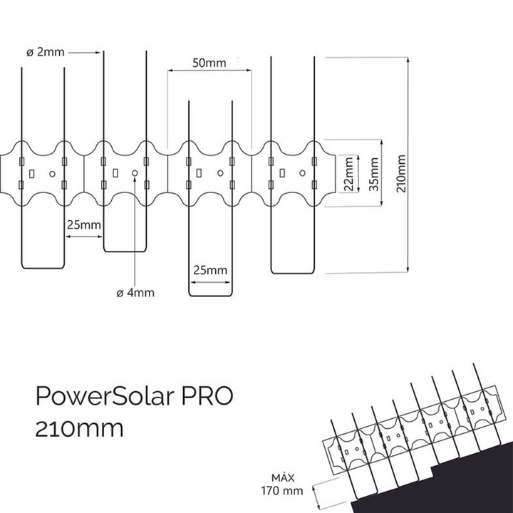 Espigas anti-pássaros para painéis solares (1 metro)