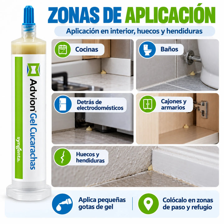 Advion Gel Cucarachas es un insecticida con indoxacarb que ofrece un control eficaz de las principales especies de cucarachas y pececillos de plata.