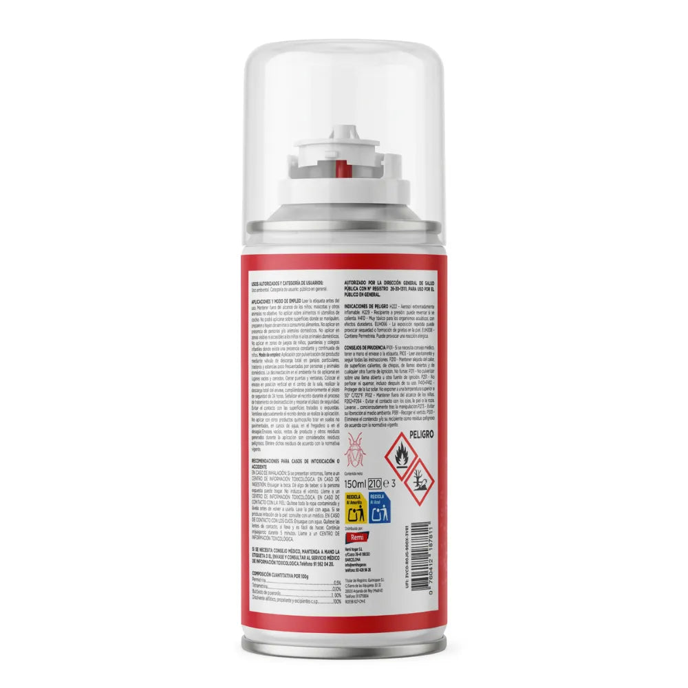 Descarga Total Insecticida de Remi para chinches, pulgas, cucarachas y otros insectos rastreros y voladores.