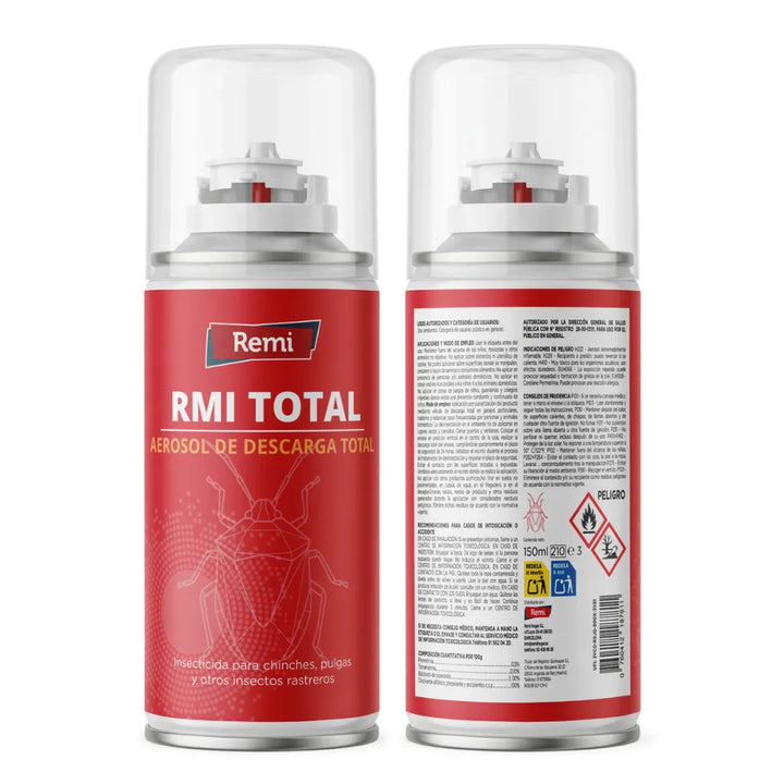 Descarga Total Insecticida de Remi para chinches, pulgas, cucarachas y otros insectos rastreros y voladores.