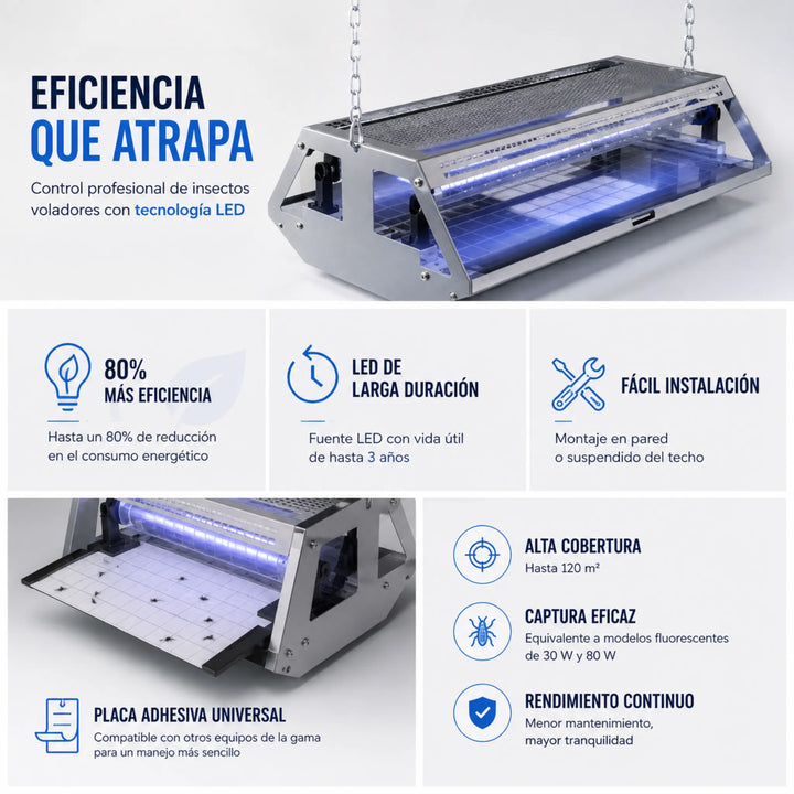 Sistema Flytrap 80 LED para el control continuo de insectos voladores