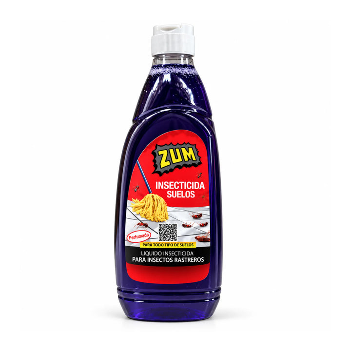El insecticida fregasuelos ZUM aporta limpieza y protección contra todo tipo de insectos rastreros (cucarachas, hormigas, arañas, etc.) que puedan estar anidando en tu hogar. Está perfumado con un agradable aroma a limpio y es adecuado para todo tipo de suelos.