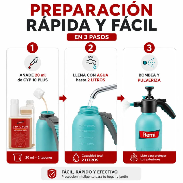 Insecticida concentrado de alto rendimiento con equipo de pulverización incluido