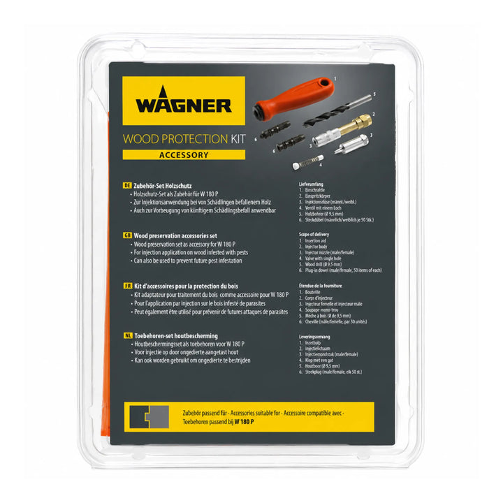 Kit de aplicação Wagner W180TB para injeção de preservativos de madeira