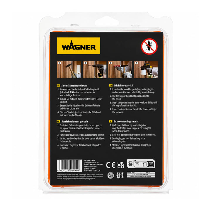 Kit de aplicação Wagner W180TB para injeção de preservativos de madeira
