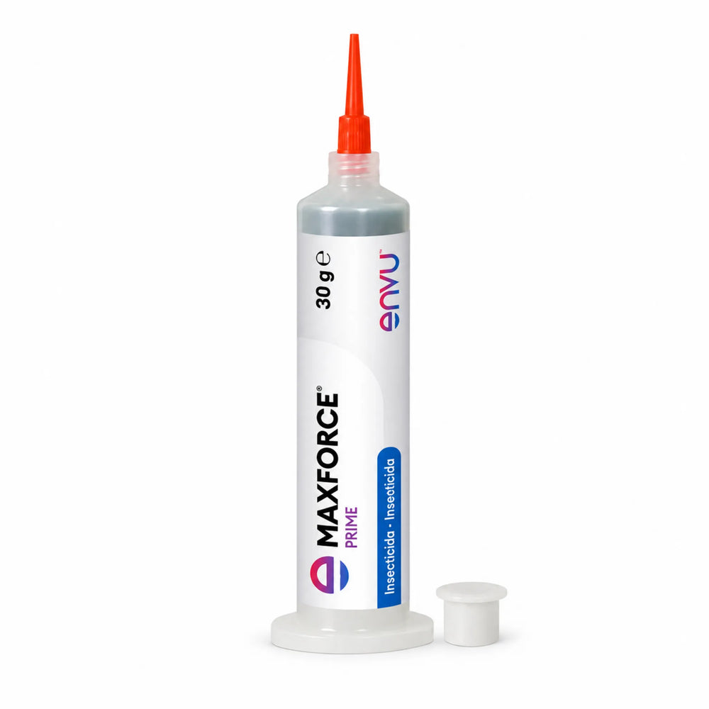 Maxforce Prime es un gel insecticida diseñado para eliminar cucarachas, formulado con imidacloprid y atractivos ingredientes alimentarios que favorecen su consumo y eficacia.