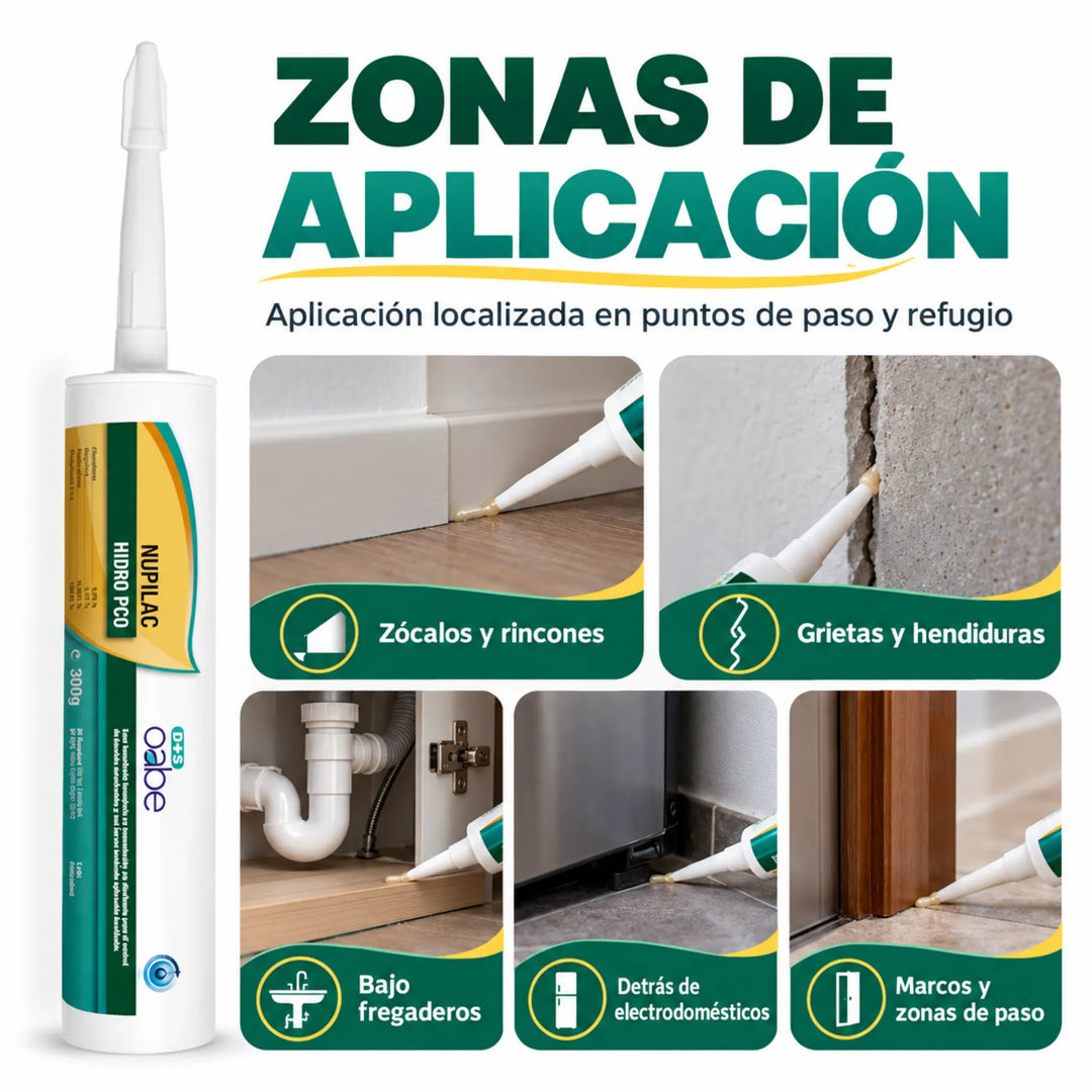 Nupilac Hidro PCO 300 g es una laca insecticida en gel de base acuosa para el control localizado de cucarachas, hormigas y otros insectos rastreros en interiores.
