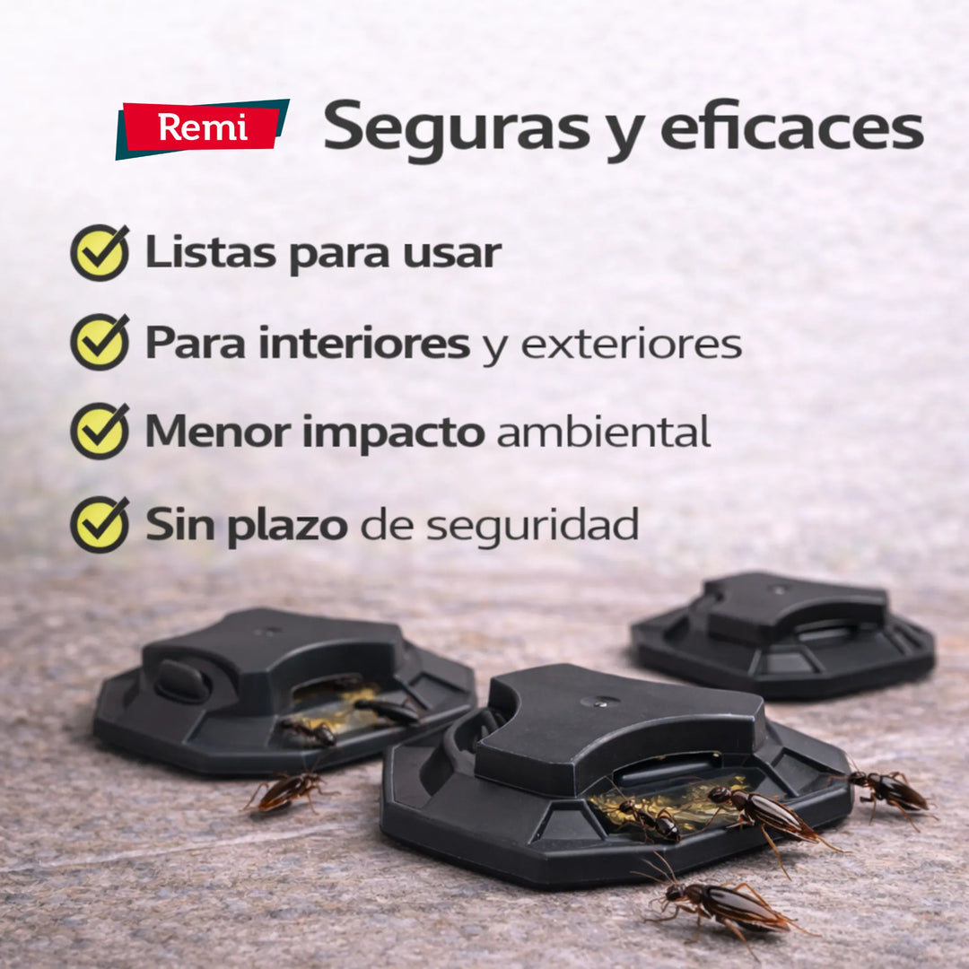 Trampas con cebo en gel de alta atracción que eliminan la colonia desde el nido, sin manipulación y sin plazo de seguridad (3+1 Gratis)