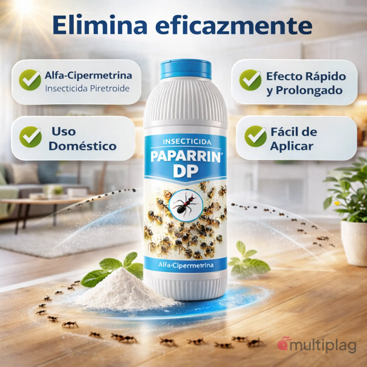 Polvo insecticida Paparrín Massocide de efecto barrera con acción rápida para uso doméstico y entorno ganadero