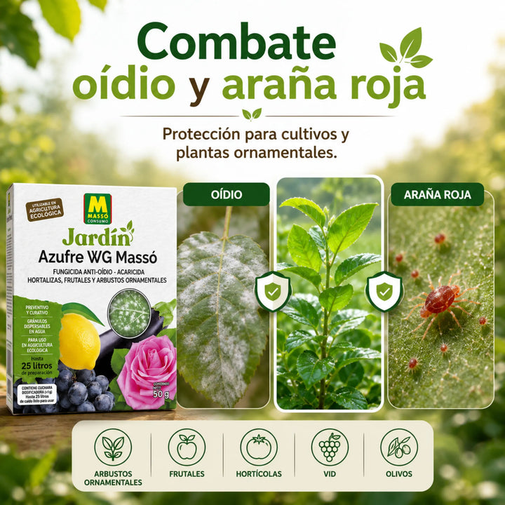 Preben Azufre WG protección ecológica frente al oídio, ácaros y araña roja