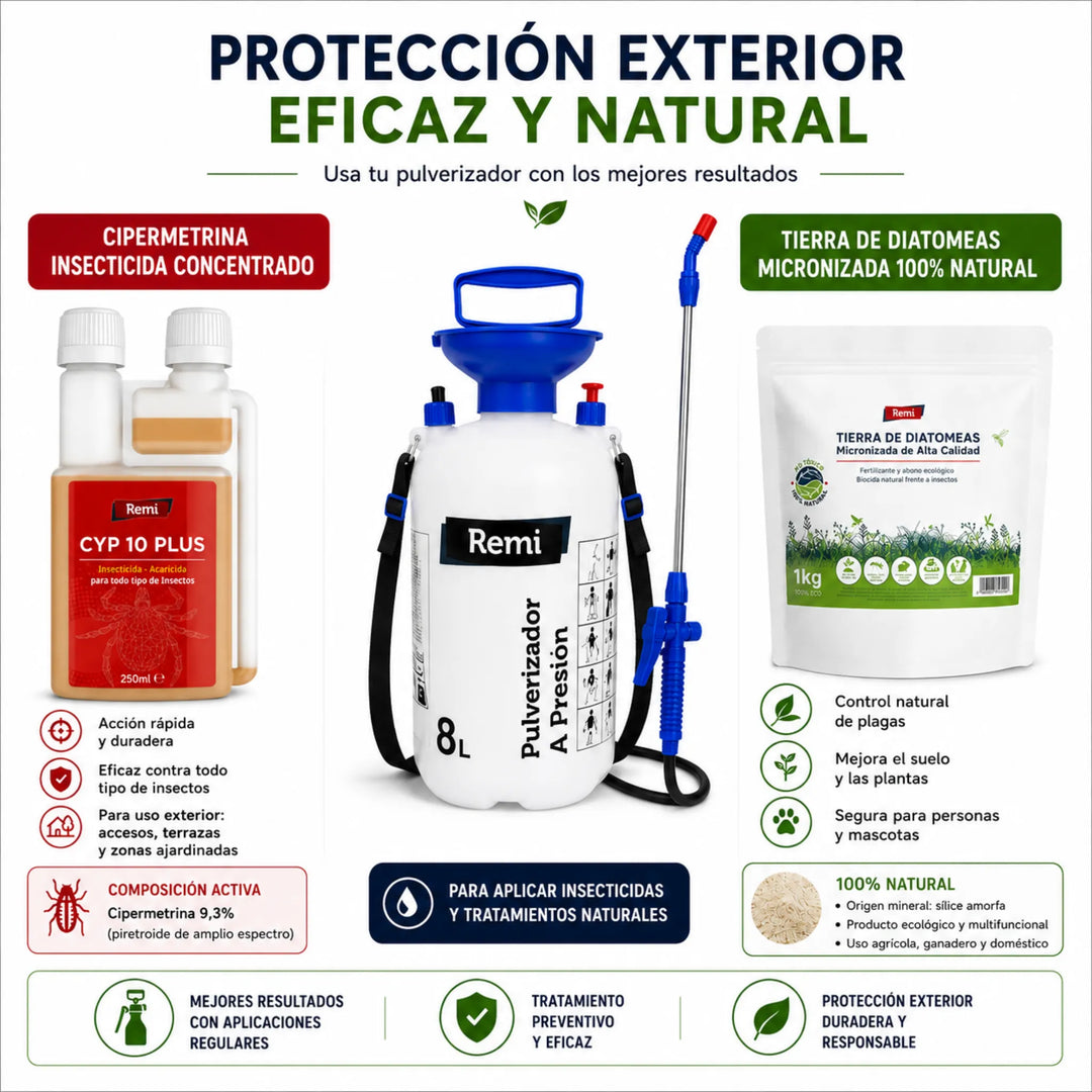 Pulverizador Manual de Presión 8 Litros con Lanza