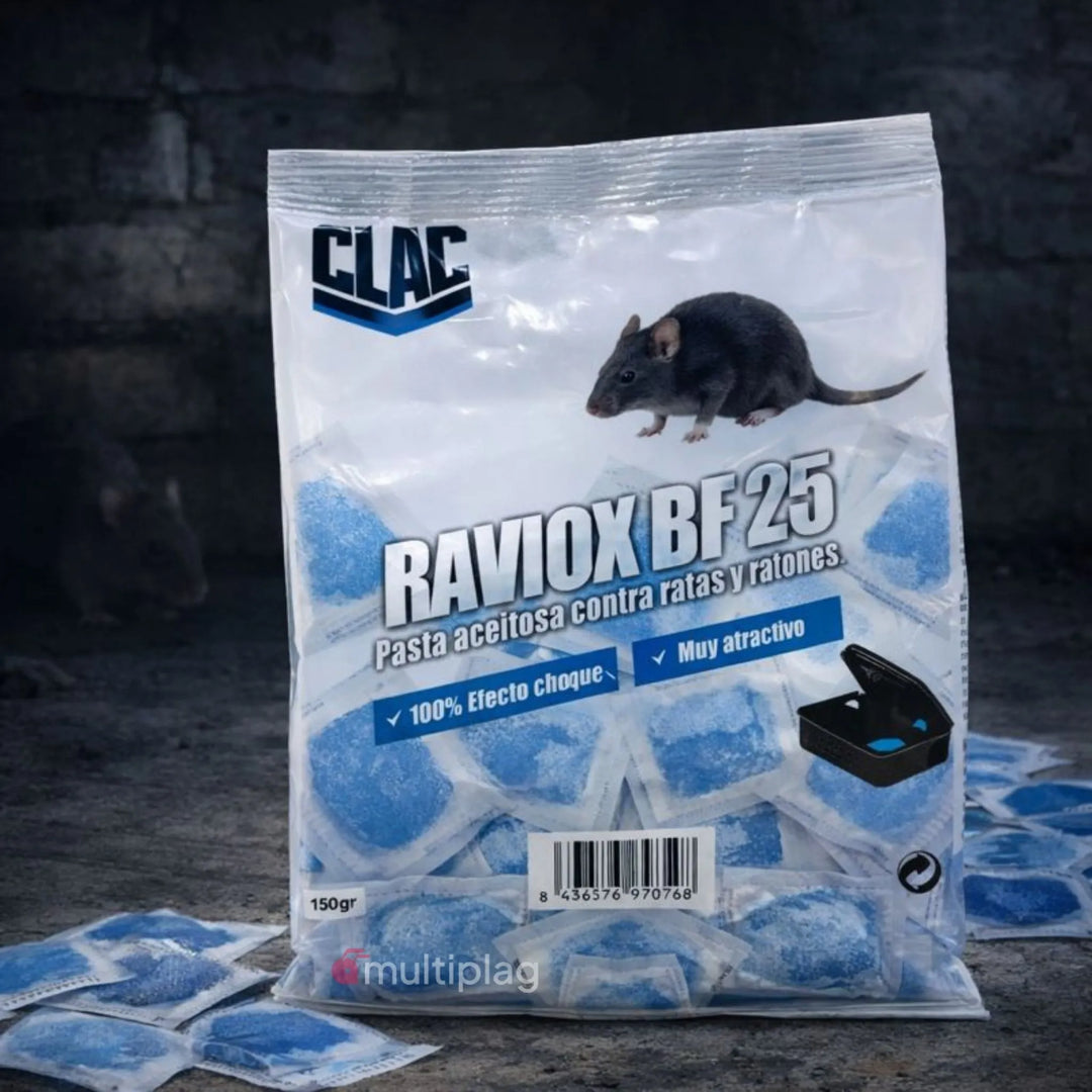 RAVIOX BF 25 - Raticida en pasta con Brodifacoum 25 ratas y ratones