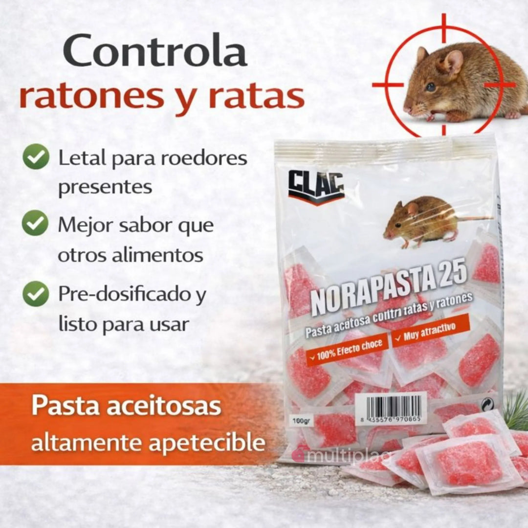 Nora Pasta 25 - Raticida en pasta para Ratas y Ratones