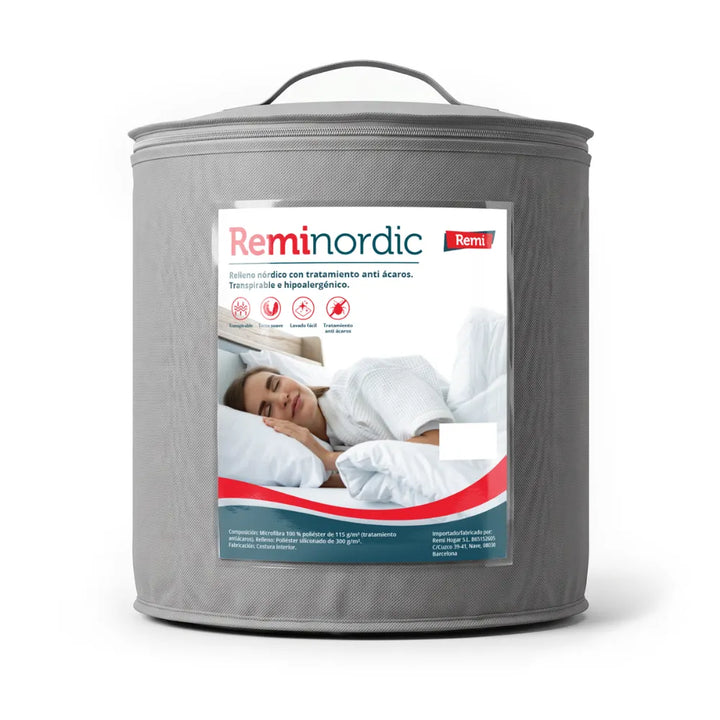 Edredón Nórdico Antibacteriano y Antiácaros de Fibra Transpirable y Lavable para un Descanso Cómodo y Saludable