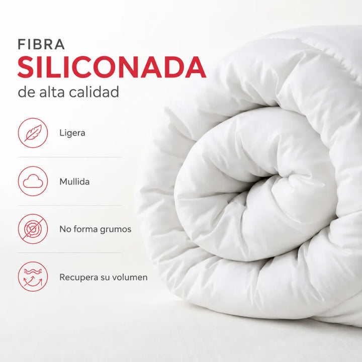 Edredón Nórdico Antibacteriano y Antiácaros de Fibra Transpirable y Lavable para un Descanso Cómodo y Saludable