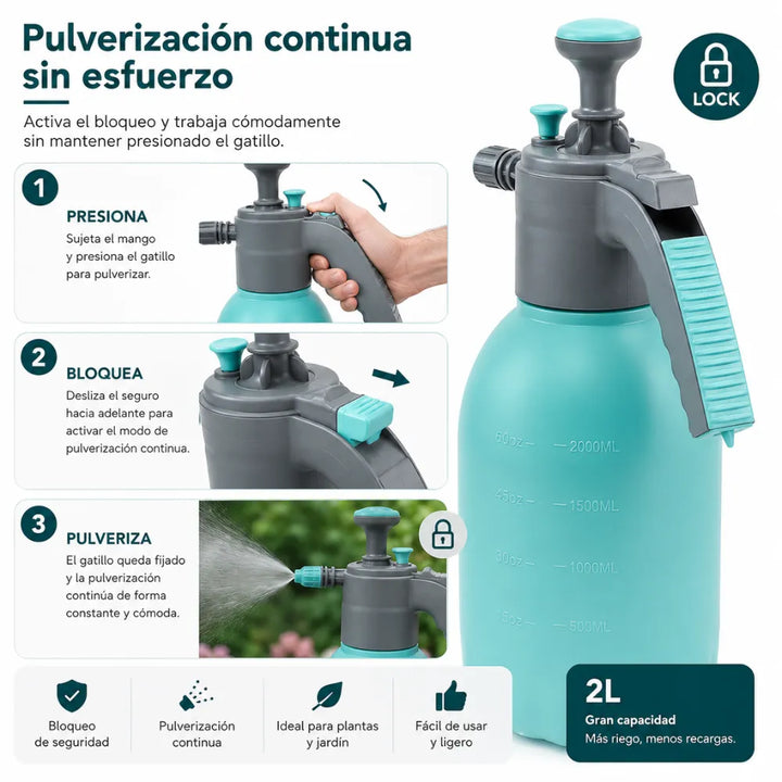 Pulverizador diseñado para el cuidado de plantas, huertos y tareas de limpieza