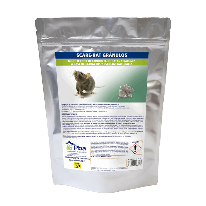 Grânulos Scare-Rat 10x20 g – Modificador natural do comportamento contra ratos e ratinhos
