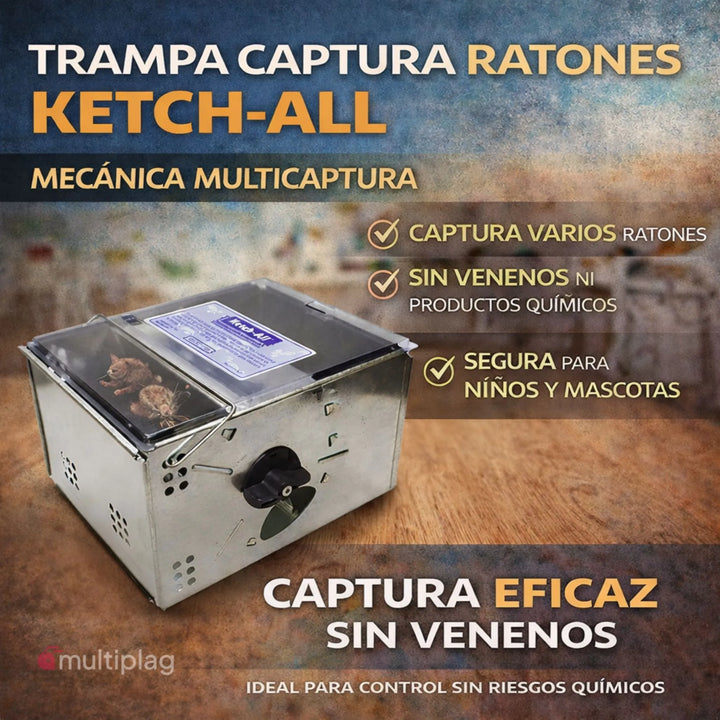 Trampa captura ratones Ketch-All en metal galvanizado