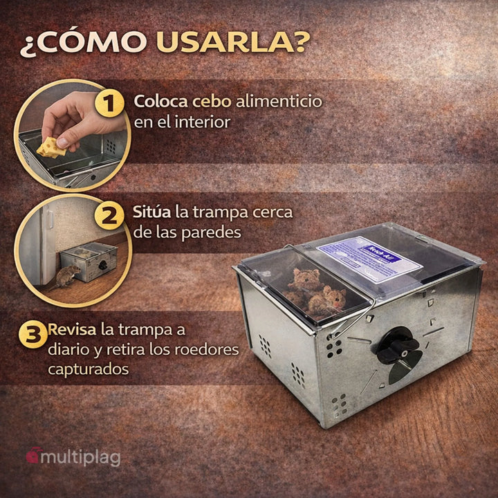 Trampa captura ratones Ketch-All en metal galvanizado