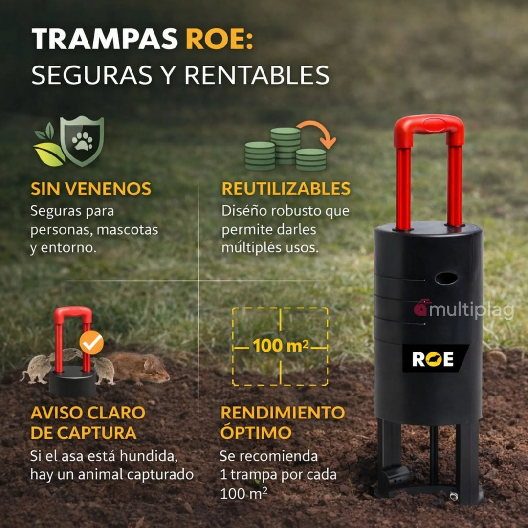 Massó - Trampa para Topillos ROE Control Mecánico Reutilizable