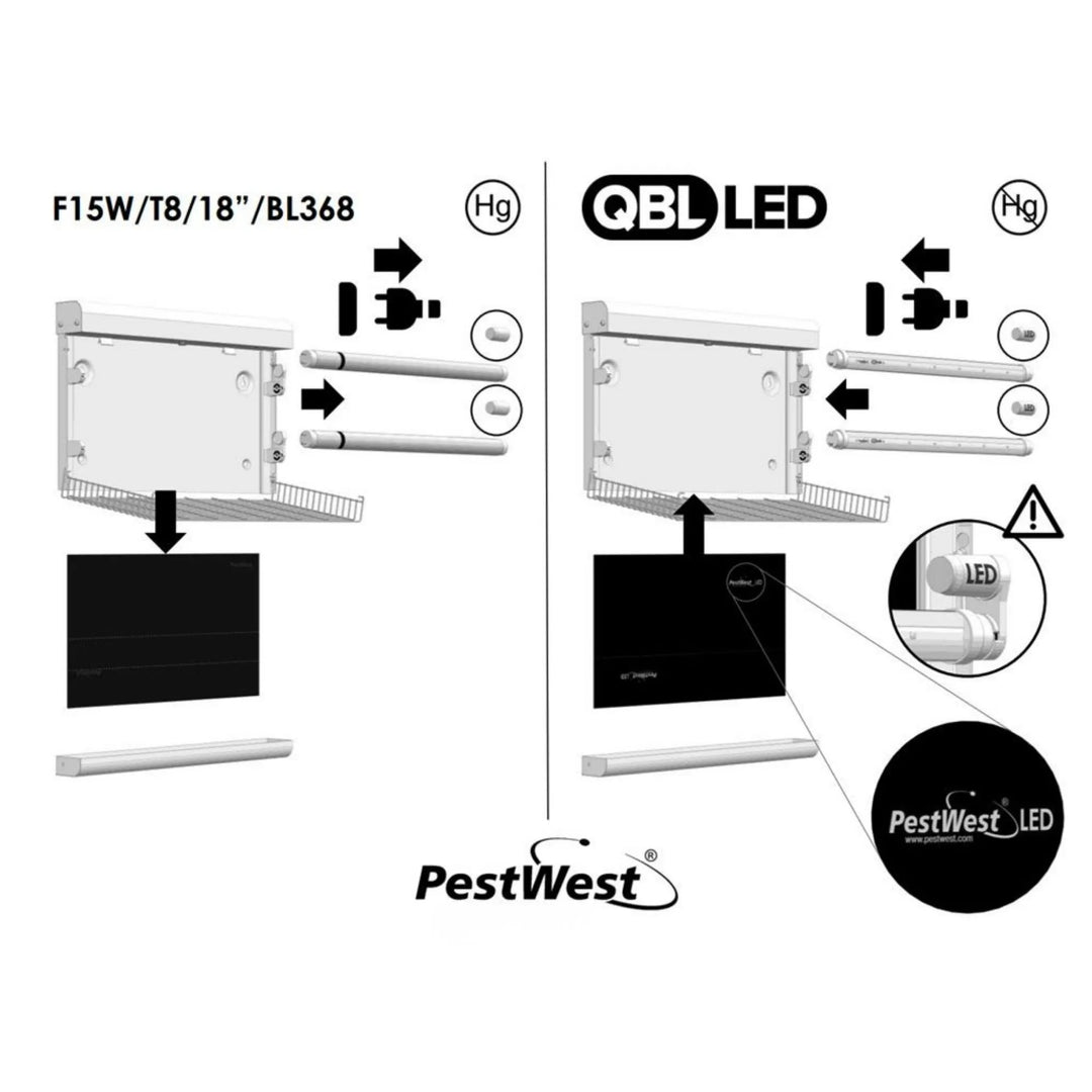 PestWest - Tubo LED QBL 7,1 W T8 45 cm UVA