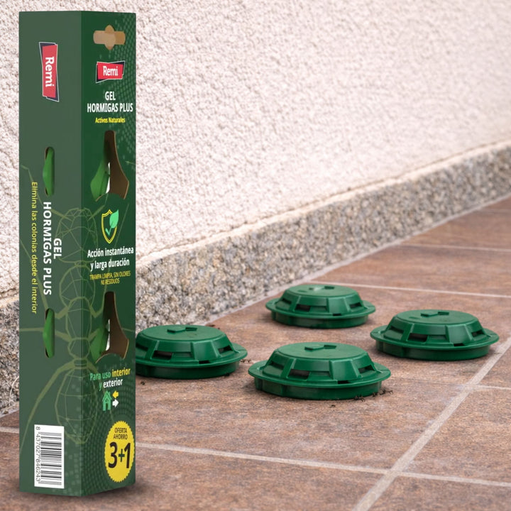 Embalagem de 4 armadilhas de gel para formigas Plus – Controlo eficaz de formigas em ambientes interiores e exteriores