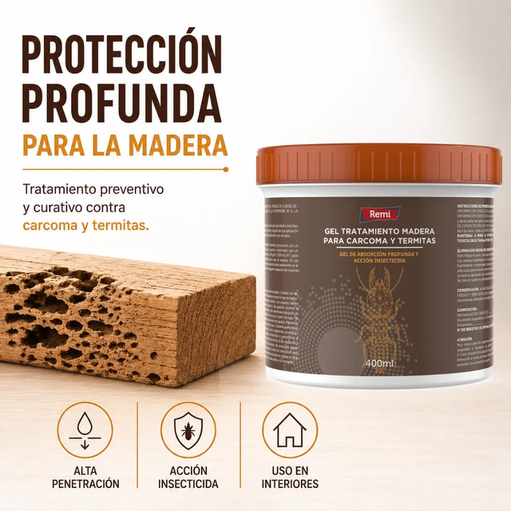 Gel Protector para Madera contra Carcoma y Termitas insecticida para madera con acción preventiva y curativa