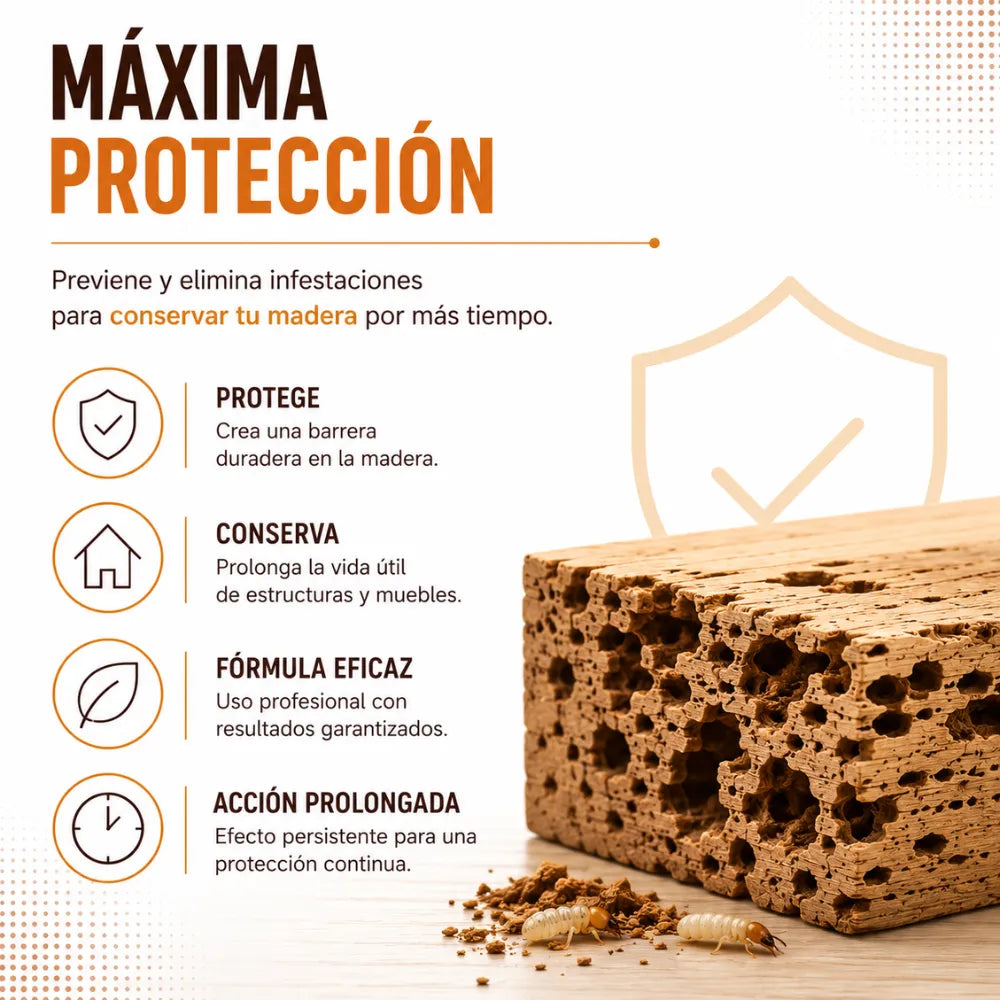 Gel Protector para Madera contra Carcoma y Termitas insecticida para madera con acción preventiva y curativa