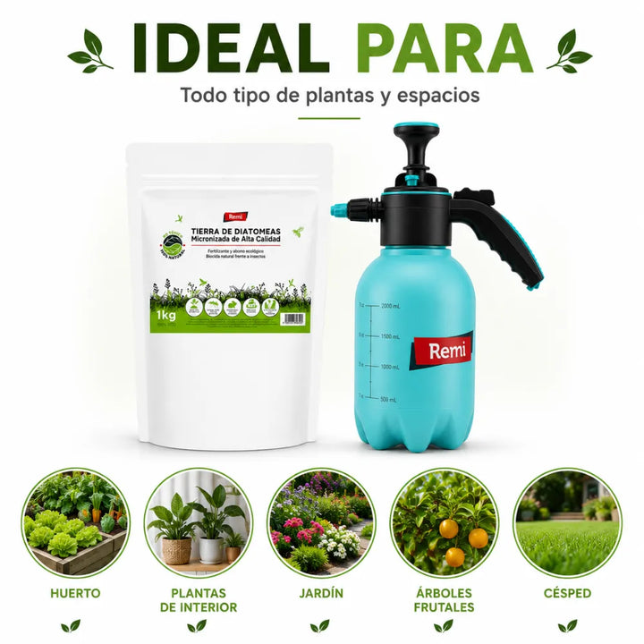 Tierra de diatomeas micronizada con equipo de pulverización para una aplicación uniforme