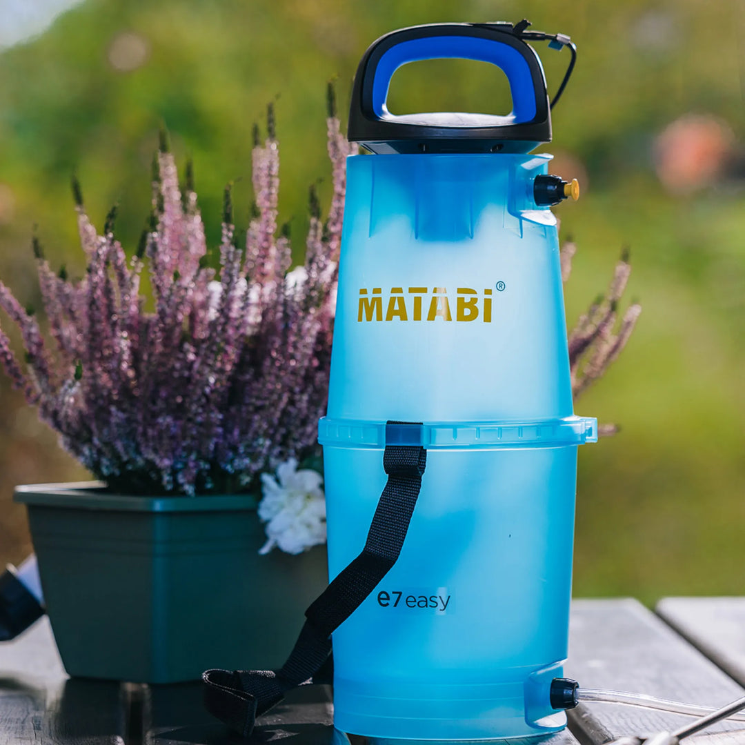 Matabi E7 Easy - Pulverizador elétrico sem bomba para jardim e horta