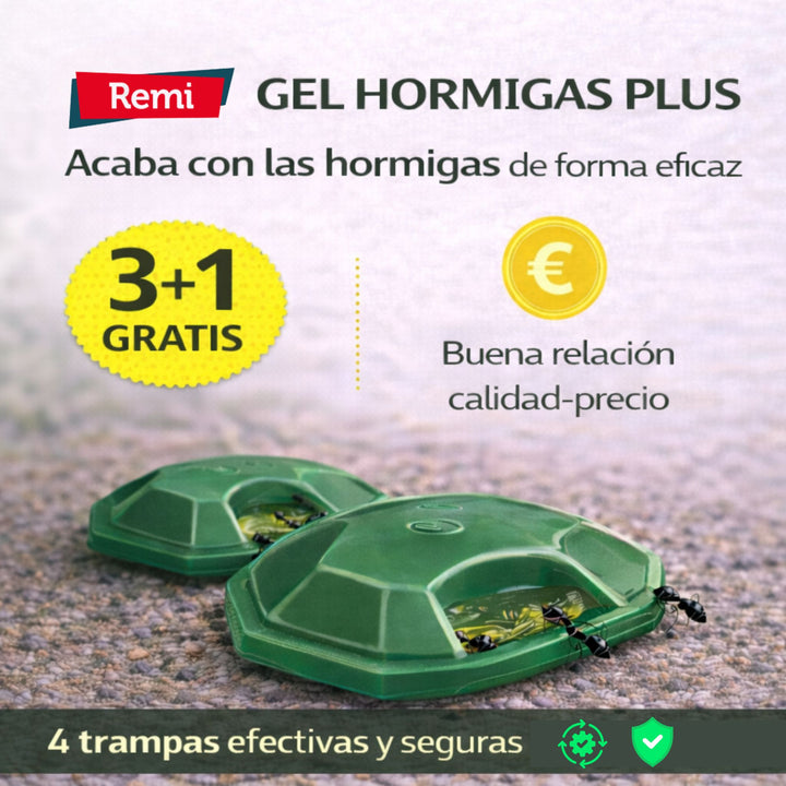 Embalagem de 4 armadilhas de gel para formigas Plus – Controlo eficaz de formigas em ambientes interiores e exteriores