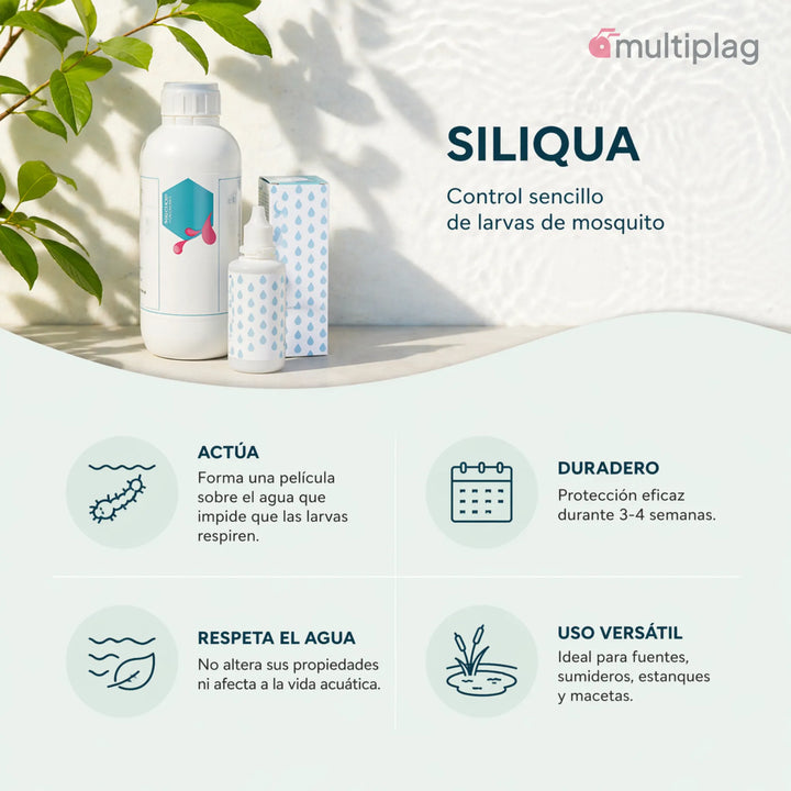 Siliqua larvicida para sumideros, macetas y pequeños estanques